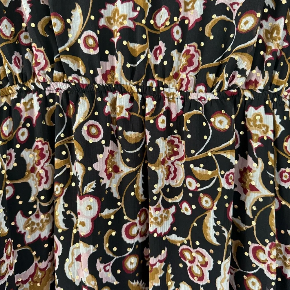 MSK Cream and Brown Long Sleeve Sundress - Picture 6 of 8
